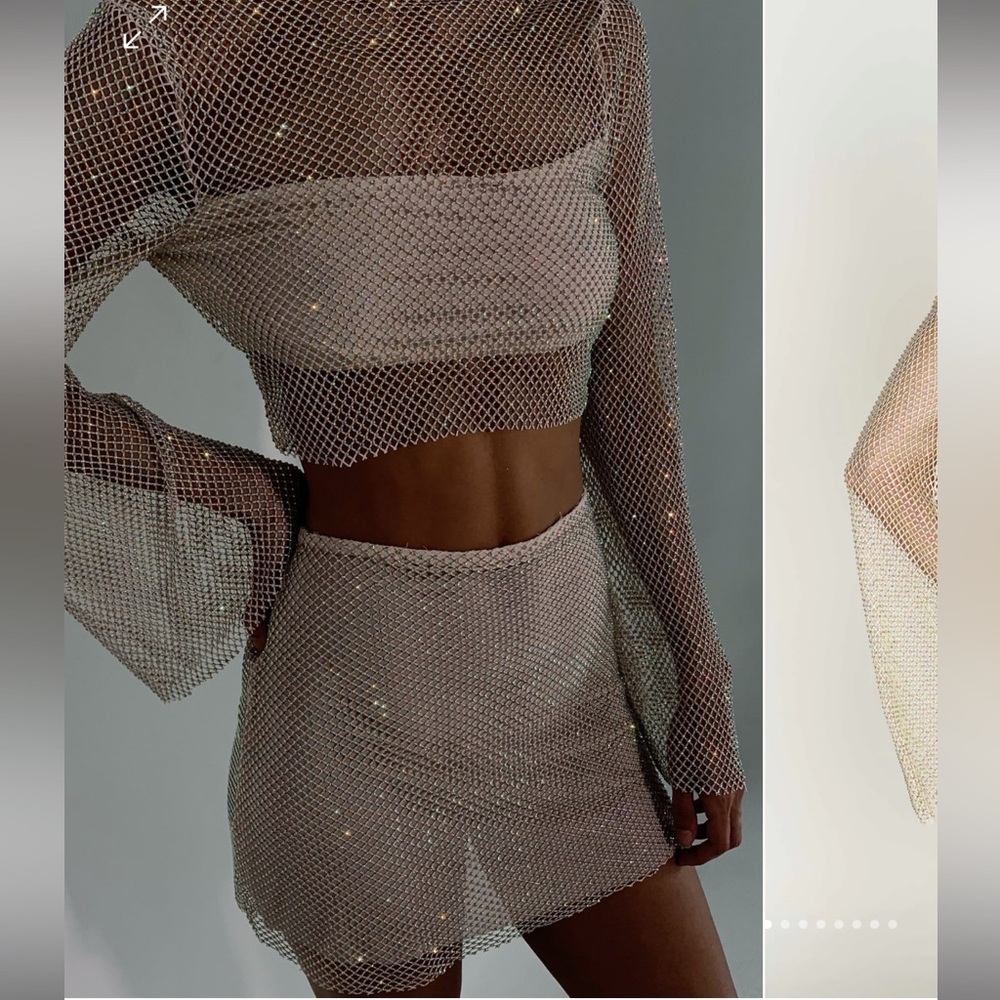 Meshki Diamante Mesh Set - Cream